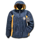 2 Tone Military Windbreaker Jacket - Navy