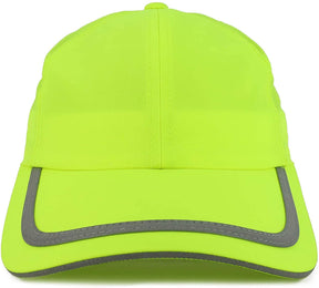 Armycrew Low Profile High Visibility Safety Baseball Cap with Reflective Taping - Yellow