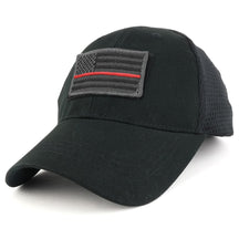 Armycrew USA Grey Thin Red Flag Tactical Patch Cotton Adjustable Trucker Cap