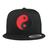Armycrew 5 Panel Red Yin Yang Patch Flatbill Mesh Cap