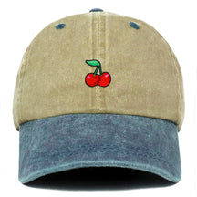 Armycrew Cherry Embroidered Patch Unstructured Cotton Washed Baseball Cap