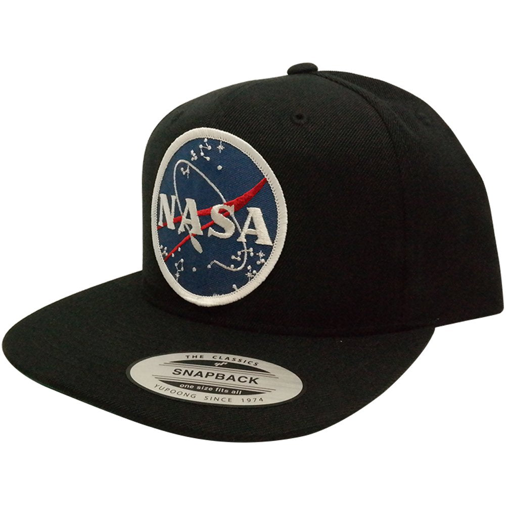 Flexfit Original Premium Classic Snapback with NASA Meatball Logo Patch - Black