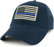 Armycrew USA Thin Blue Flag Tactical Patch Cotton Adjustable Baseball Cap