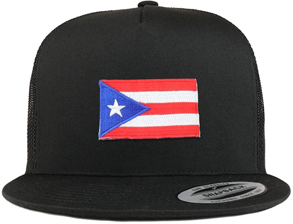 Armycrew 5 Panel Small Puerto Rico Flag Patch Flatbill Mesh Cap