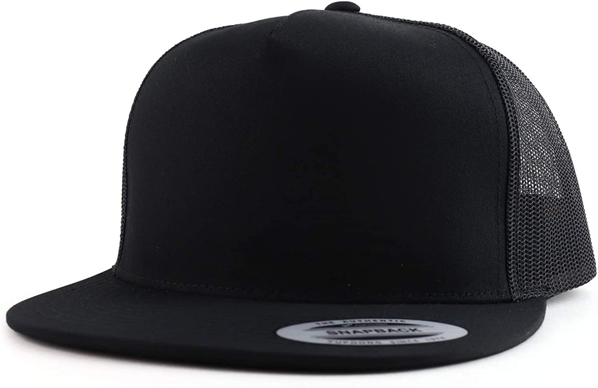 Armycrew Flexfit Oversize XXL Structured Blank 5 Panel Flatbill Snapback Mesh Cap