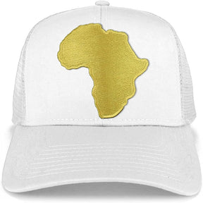 Armycrew Golden Africa Continent Map Patch Snapback Mesh Trucker Cap