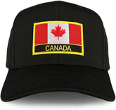Armycrew XXL Oversize Canada Flag with Text Iron On Patch Solid Baseball Cap
