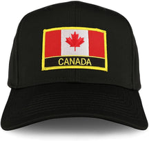 Armycrew XXL Oversize Canada Flag with Text Iron On Patch Solid Baseball Cap