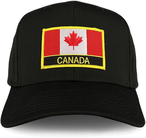 Armycrew XXL Oversize Canada Flag with Text Iron On Patch Solid Baseball Cap