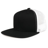 Youth Stylish Flat Bill Structured Mesh Back Snapback Trucker Cap