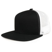 Youth Stylish Flat Bill Structured Mesh Back Snapback Trucker Cap