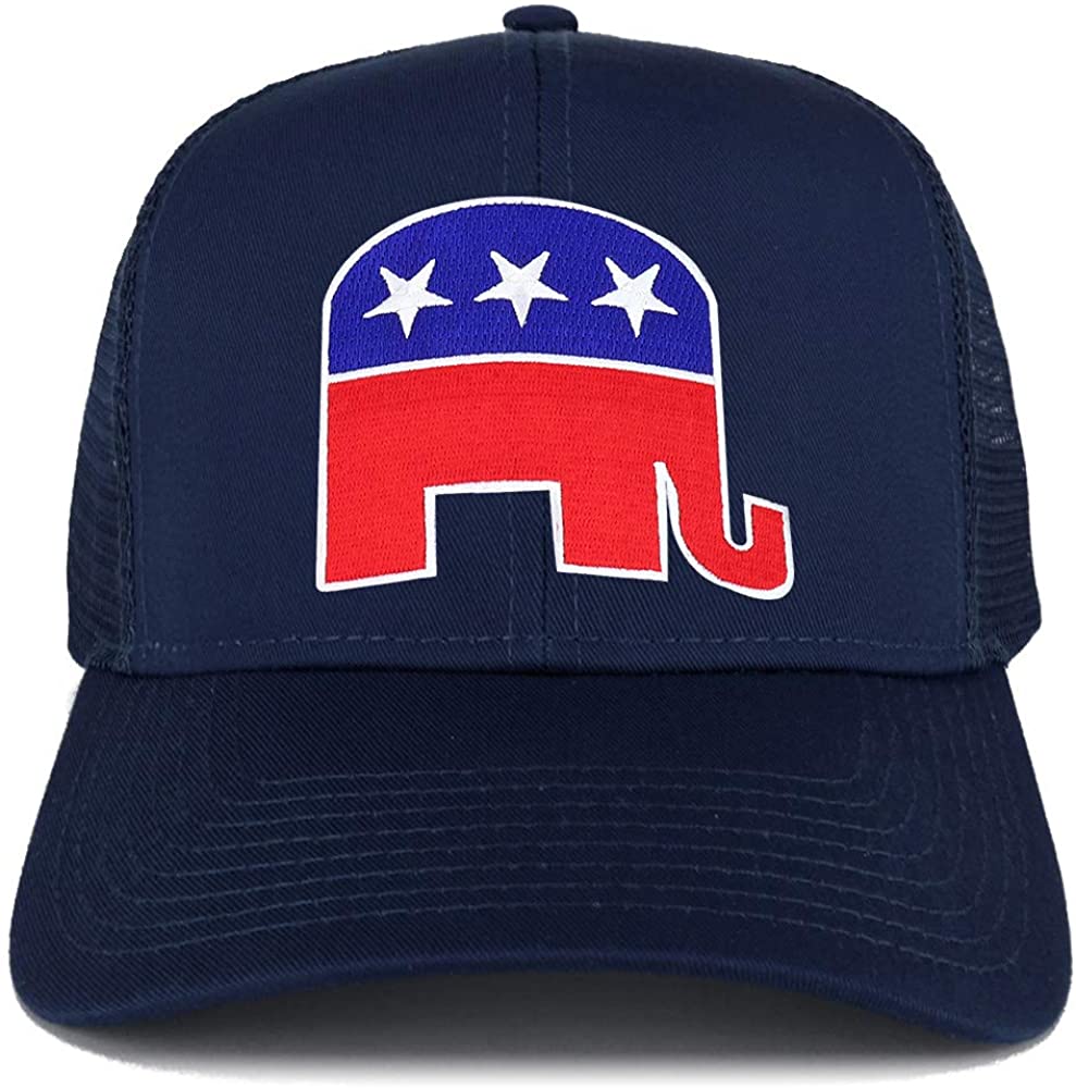 Armycrew Republican Elephant Patch Structured Trucker Mesh Cap