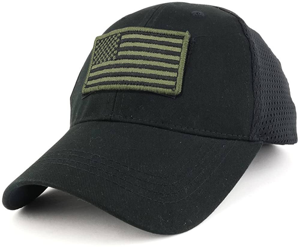 Armycrew USA Olive Flag Tactical Patch Cotton Adjustable Trucker Cap