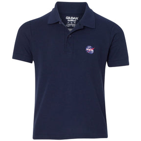Gildan Youth NASA Insignia Embroidered Double Pique Polo Shirt - XS to XL