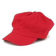 Women's Lightweight 100% Cotton Soft Fit Newsboy Cap with Elastic Back - Black