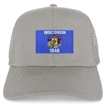 Armycrew New Wisconsin Home State Flag Embroidered Patch Mesh Trucker Cap