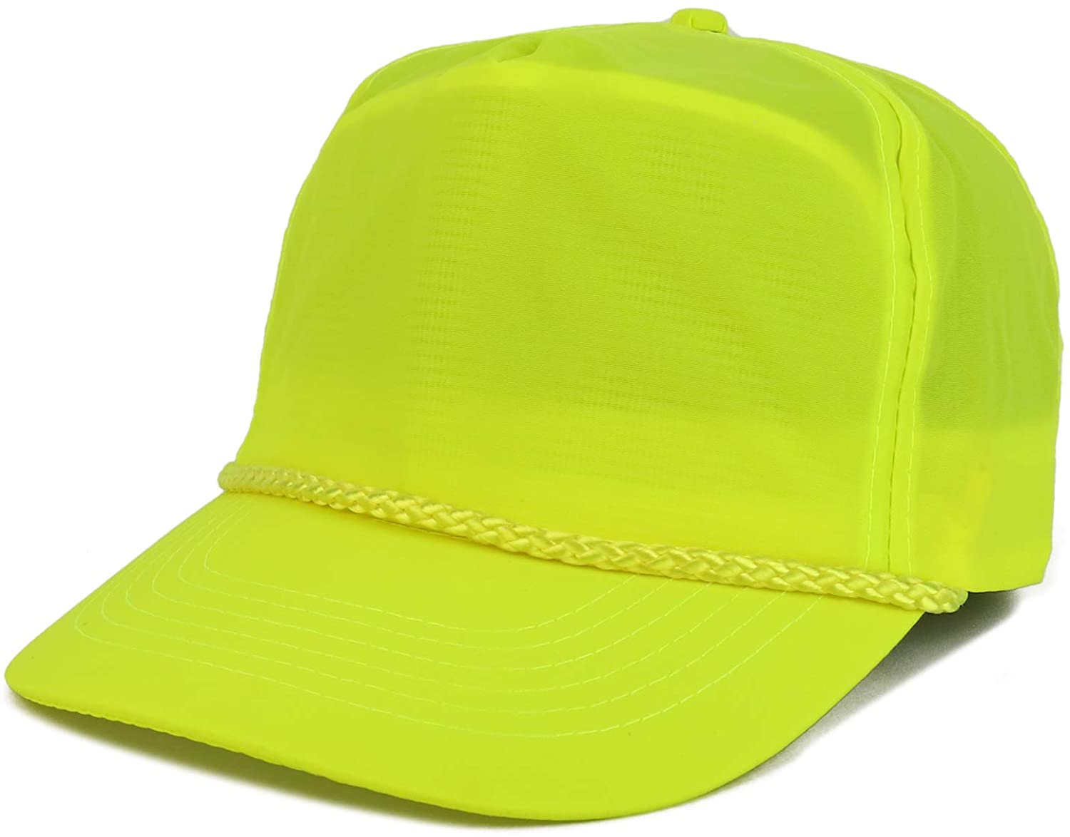 Armycrew 5 Panel Neon Color Nylon Crinkle Cap with Rope Band