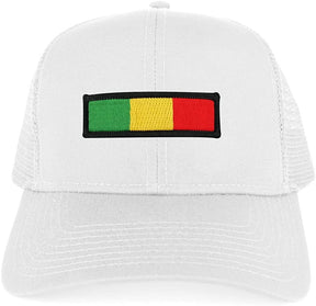 Rasta Green Yellow Red Embroidered Iron on Patch Adjustable Trucker Mesh Cap