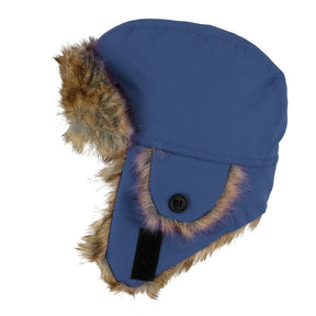 Armycrew Youth Size Winter Trapper Hat with Faux Fur Lining and Ear Flaps