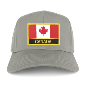 Canada Flag with Text Embroidered Iron on Patch Adjustable Baseball Cap