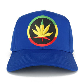 RGY Marijuana Leaf Rasta Circle Iron on Embroidered Patch Adjustable Baseball Cap