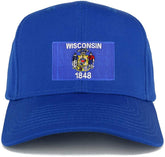 Armycrew XXL Oversize New Wisconsin State Flag Patch Baseball Cap - Royal