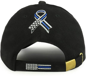 Armycrew USA Flag Thin Blue Line Embroidered Structured Cotton Twill Baseball Cap