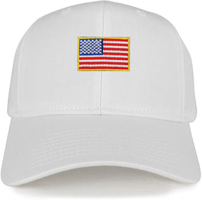 Small Yellow American Flag Embroidered Iron on Patch Adjustable Baseball Cap