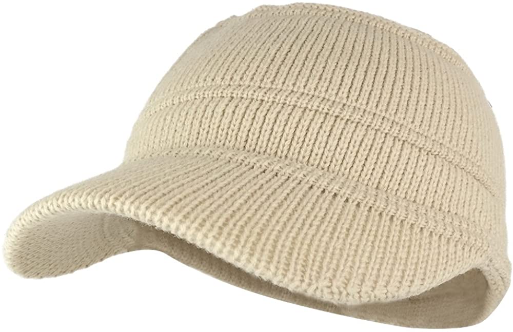 Armycrew Army Style Acrylic Cadet Winter Beanie Hat with Visor