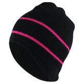 Armycrew Double Striped Acrylic Knit Warm Winter Beanie Cap - Royal RED