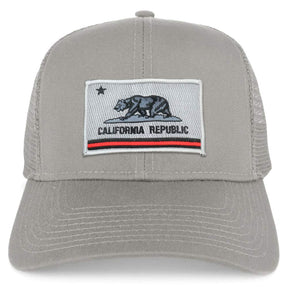 Armycrew California Thin Red Line Flag Patch Structured Mesh Trucker Cap