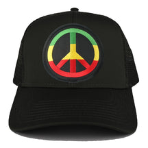 Rasta Peace Symbol Embroidered Iron on Circle Patch Ajustable Trucker Cap
