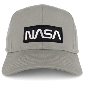 Armycrew NASA Black White Worm Structured High Profile Baseball Cap