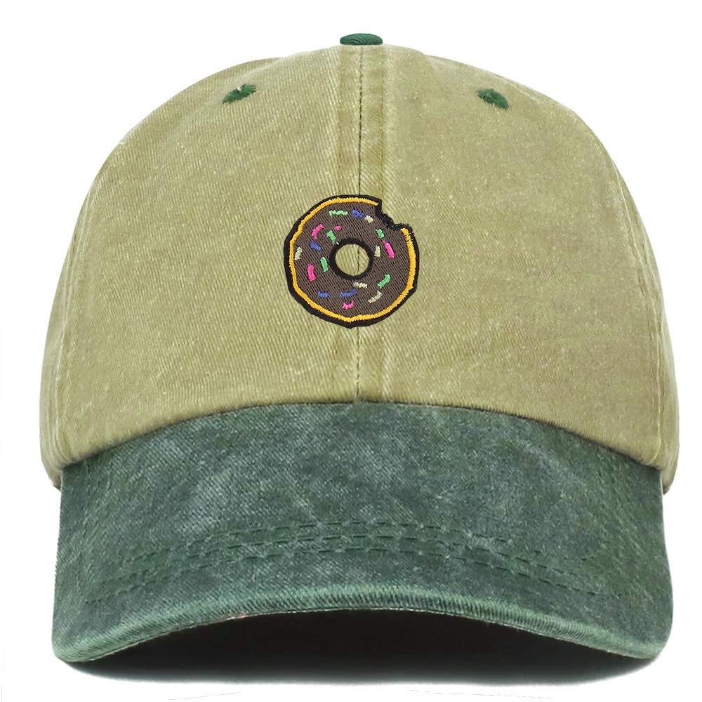 Armycrew Donut Embroidered Patch Unstructured Cotton Washed Baseball Cap
