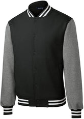Men's Classic Fleece Letterman Varsity Jacket - Black - 2XL