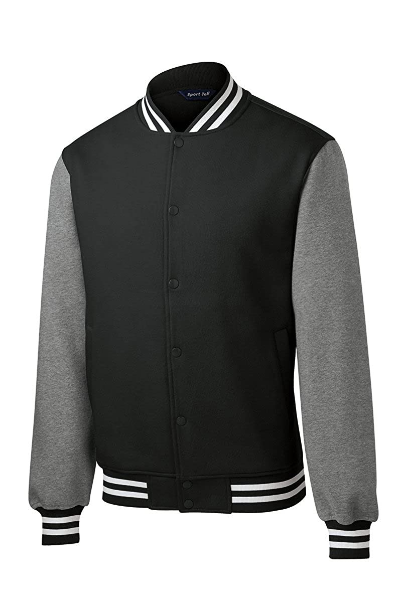 ★TRILLION★ Fleece 2 Pocket Work Varsity Zip-Up Jacket Blac EO34O665A-BLK-F1.jpg?v=