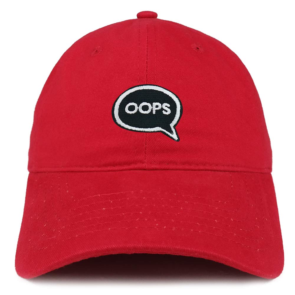 Armycrew Oops Embroidered Patch Brushed Cotton Unstructured Baseball Cap