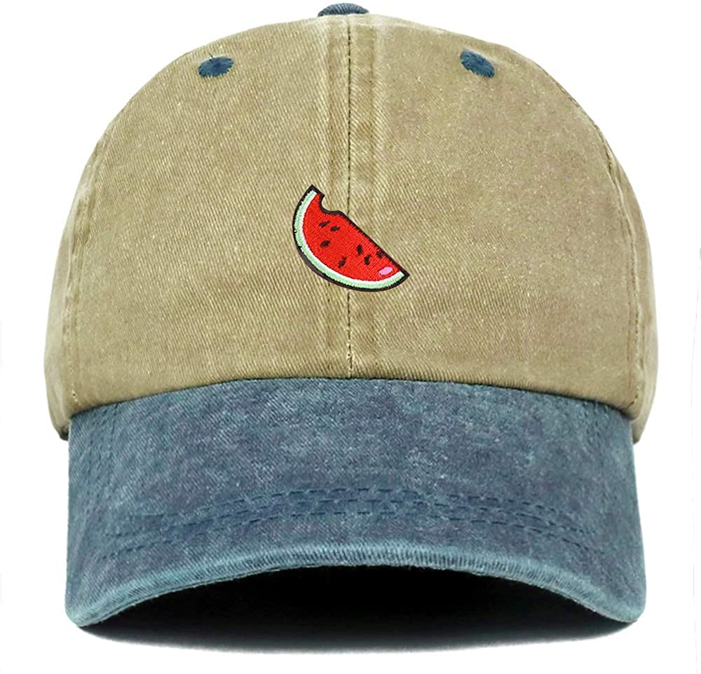 Armycrew Watermelon Embroidered Patch Unstructured Cotton Washed Baseball Cap