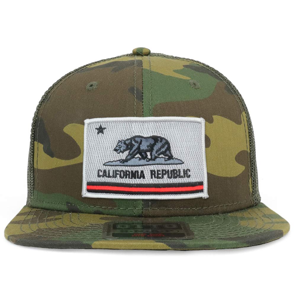 Armycrew California Thin Red Line Flag Patch Structured Camo Trucker Cap