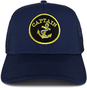 Armycrew Captain Anchor Circular Patch Oversized XXL Structured High Profile Trucker Cap