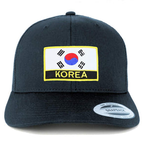 Armycrew Flexfit South Korea Flag Patch Retro Fit Trucker Mesh Cap