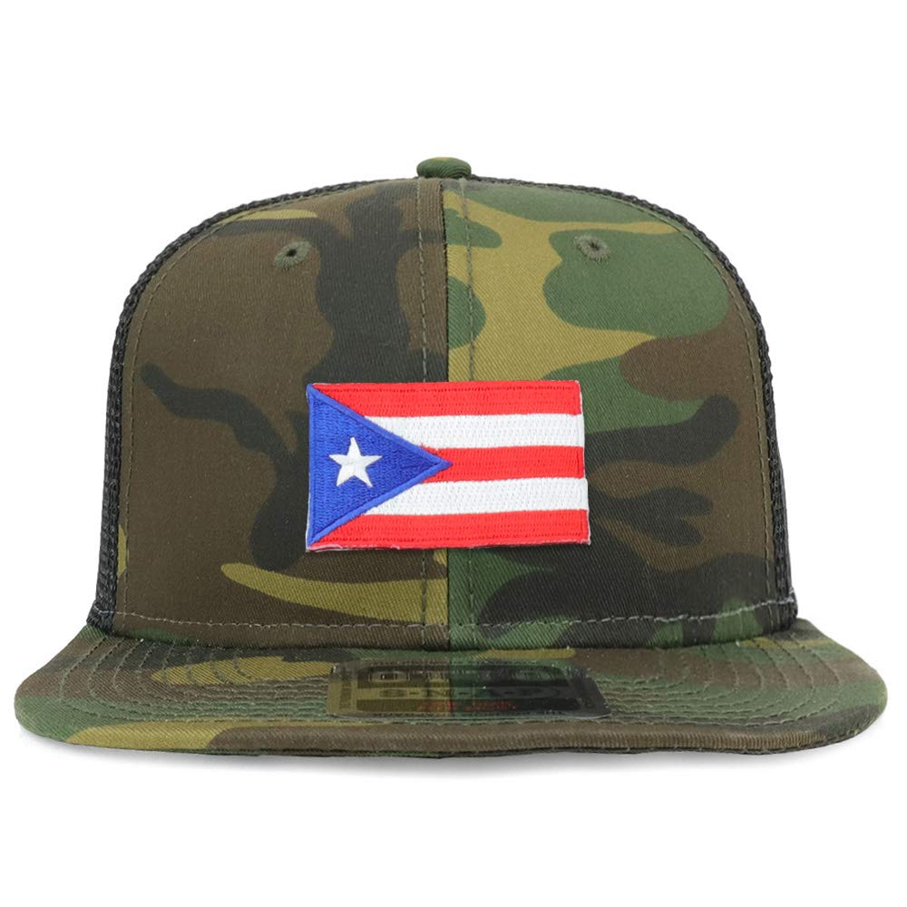Armycrew Small Puerto Rico Flag Patch Structured Camo Trucker Cap
