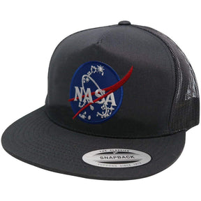 Flexfit 5 Panel NASA Insignia Embroidered Patch Snapback Mesh Back Cap