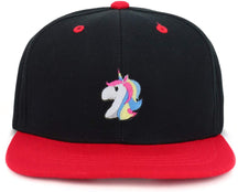 Armycrew Youth Kid's Unicorn Patch Flat Bill Snapback 2-Tone Baseball Cap