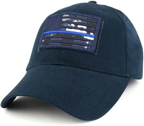Armycrew USA Navy Thin Blue Flag Tactical Patch Cotton Adjustable Baseball Cap