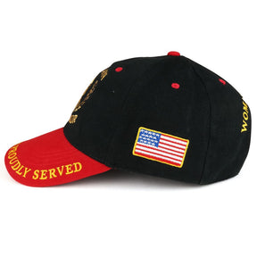 Woman Warrior USA Flag Embroidered Structured Cotton Twill Baseball Cap