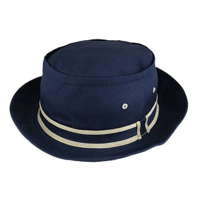 Armycrew Cotton Twill Fisherman Roll Up Bucket Hat with Stripe Band