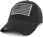 Armycrew USA American Flag Embroidered Subdued Grey Tactical Patch with Adjustable Operator Cap