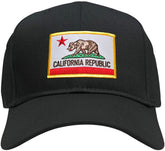 California Republic Embroidered Iron On Patch Gold Border Snapback Baseball Cap