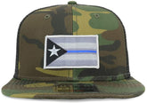 Armycrew Puerto Rico Thin Blue Line Flag Patch Structured Camo Trucker Cap